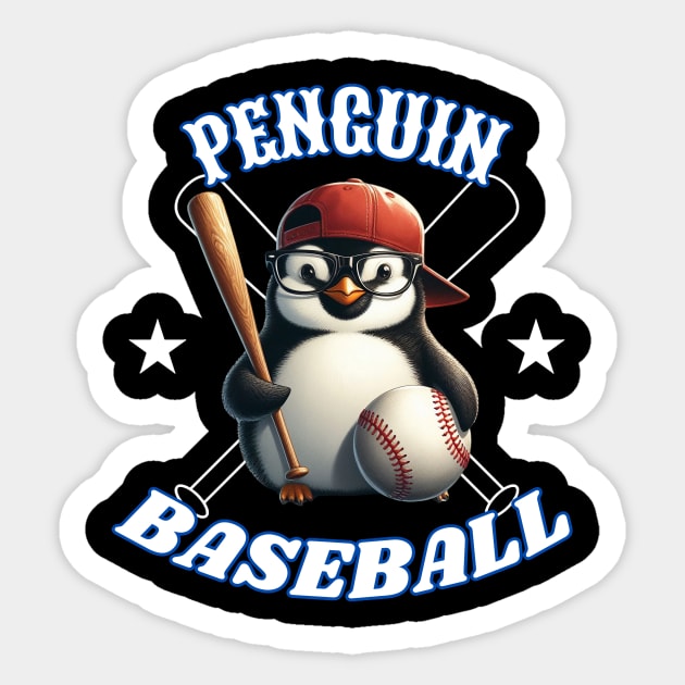 penguin baseball Sticker by jijo.artist